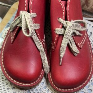 Red leather brand  duck feet size 38/7.5 women’s  Shoes new not worn